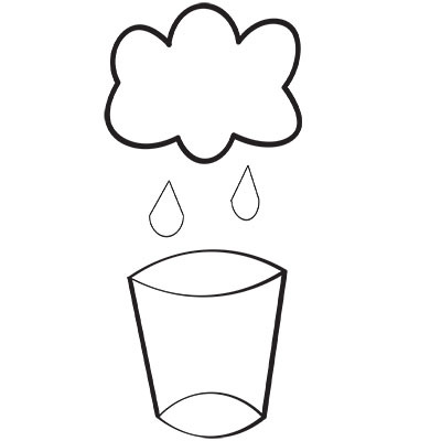 Logo:Rain cloud over a glass